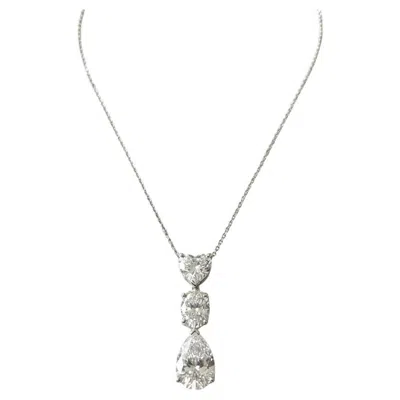 Pre-owned Graff 4 Carat Pendant Necklace Heart, Oval And Pear Shape Diamonds In Multi