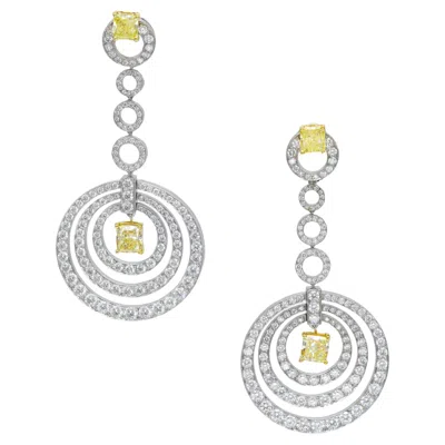 Pre-owned Graff Diamond "bullseye" Pendant Earrings 18k In Multiple