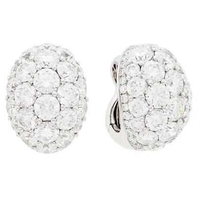 Pre-owned Graff Diamond Dome Ear-clips In Multi