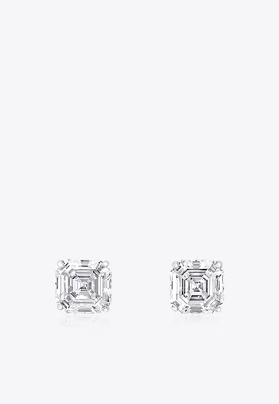Graff Emerald Cut Diamond Stud Earrings In Platinum And White-gold In White Gold