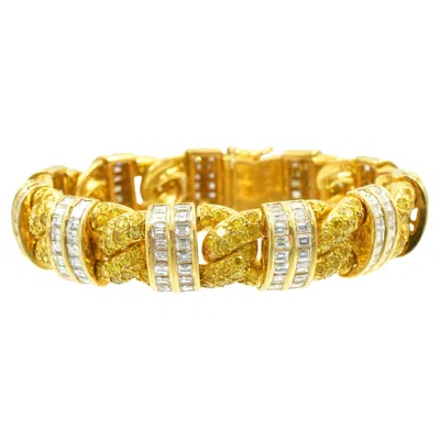 Pre-owned Graff Fancy Intense Yellow And White Diamond Bracelet