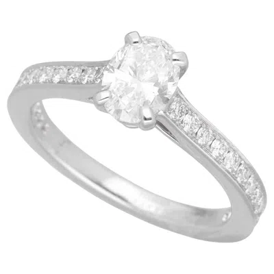 Pre-owned Graff Frame Oval Diamond 0.50ct E-vvs2 Platinum Ring Us 3 1/4 In Multi