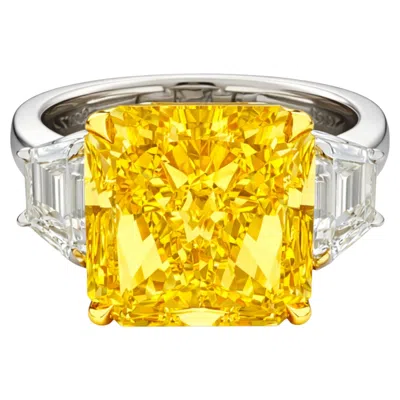 Pre-owned Graff Gia Certified 10 Carat Fancy Yellow Diamond Ring