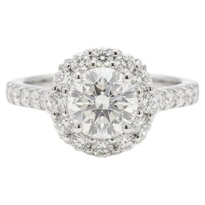 Pre-owned Graff Gia Certified 1.40 Carat Round Brilliant Diamond Halo Engagement Ring In Multi