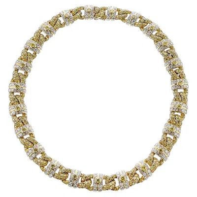 Pre-owned Graff Gia Certified  Natural Yellow And White Diamond Necklace
