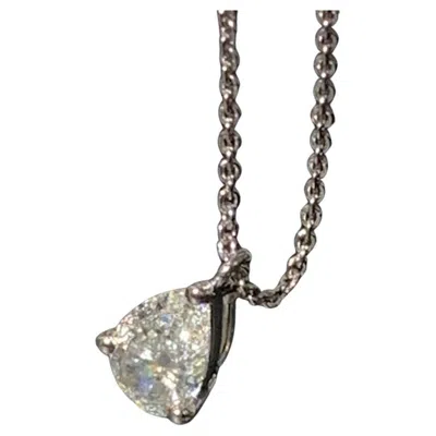 Pre-owned Graff Gia  Pear Shape Diamond Solitaire Pendant 0.7ct Vs1 18k White Gold