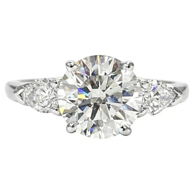 Pre-owned Graff Internally Flawless Round Diamond Three-stone Platinum Engageme In Multi