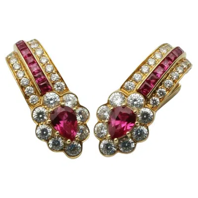 Pre-owned Graff London Estate Ruby And Diamond Ear Clips In Multi