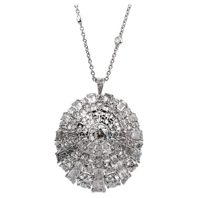 Pre-owned Graff Magnificent 16.42ct Diamond 18k White Gold Pendant Necklace