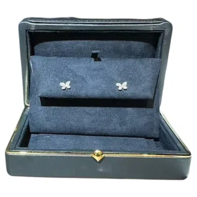Pre-owned Graff Pavé Butterfly Diamond Stud 18k White Gold Earrings