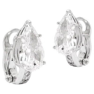 Pre-owned Graff Pear Shape Diamond Studs 4.13ct In Multiple