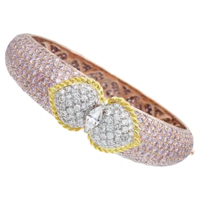 Pre-owned Graff Pink & White Diamond Bangle Bracelet