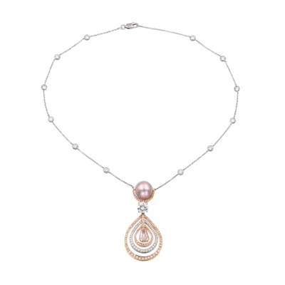 Pre-owned Graff Pink Diamond And Pearl Necklace