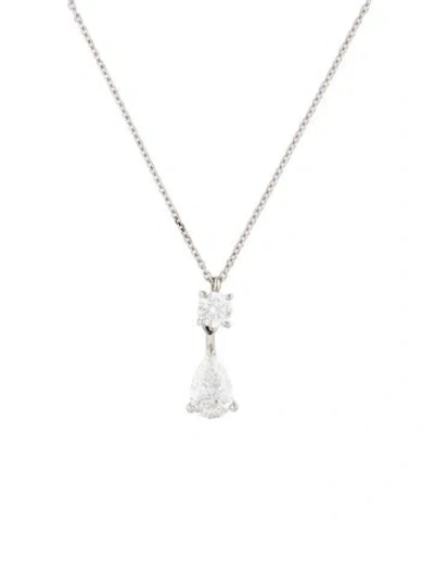 Pre-owned Graff Platinum 1.04ctw Diamond Pendant Necklace, 16" In Multicolor