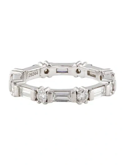 Pre-owned Graff Platinum 1.29ctw Diamond Dot-dash Eternity Band In Multi
