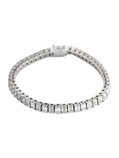 Pre-owned Graff Platinum 15.78ctw Diamond Slim Link Bracelet, 6.75" In Multicolor