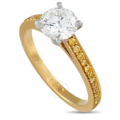 Graff 18k Yellow Gold 1.27 Ct Yellow And White Diamond Ring In Multi-color