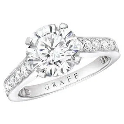Pre-owned Graff Round Brilliant Cut Diamond Solitaire Ring In Multi