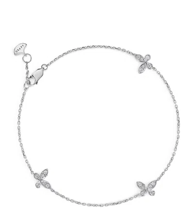 Graff Small White Gold And Diamond Butterfly Bracelet In Metallic