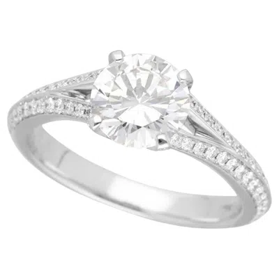 Pre-owned Graff The  Legacy Diamond 1.00ct F-vs1-vg 124p Side Diamonds 0.47ct Platinum Ring In Multi