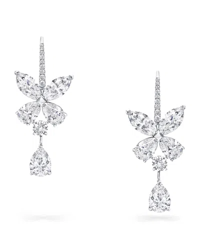 Graff White Gold And Diamond Butterfly Drop Earrings In Metallic
