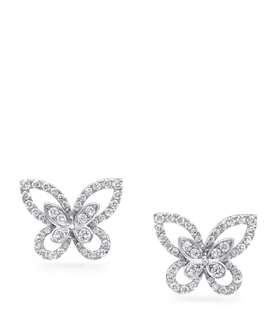 Graff White Gold And Diamond Butterfly Earrings