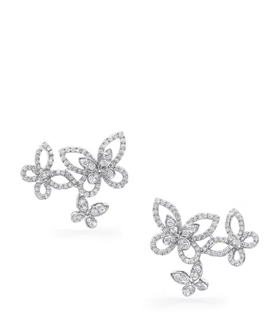 Graff White Gold And Diamond Butterfly Earrings In Metallic