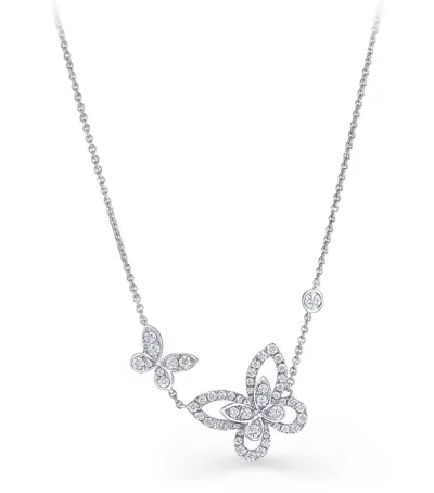 Graff White Gold And Diamond Butterfly Necklace In Metallic