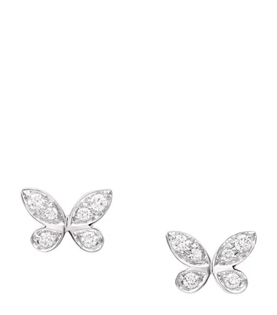Graff White Gold And Diamond Butterfly Stud Earrings