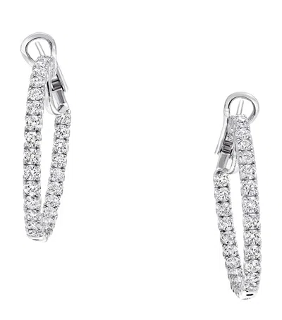 Graff White Gold And Diamond Classic  Earrings In Brown
