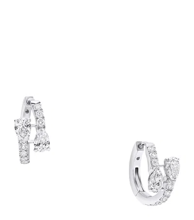 Graff White Gold And Diamond Duet Hoop Earrings