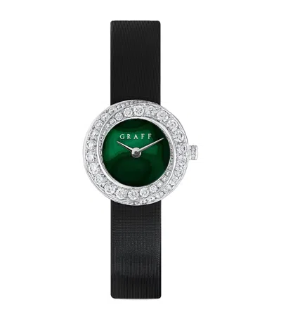 Graff White Gold And Diamond Spiral Watch In Black