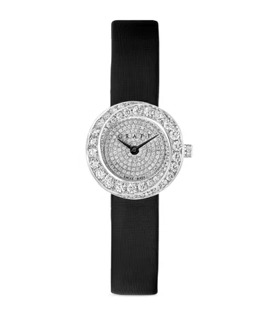 Graff White Gold And Diamond Spiral Watch In Black