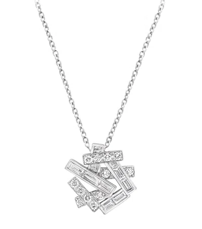 Graff White Gold And Diamond Threads Pendant Necklace In Metallic