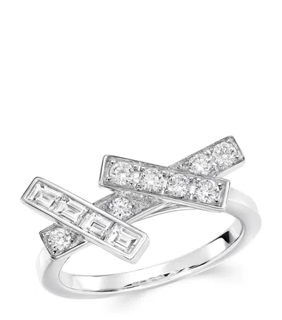 Graff White Gold And Diamond Threads Ring