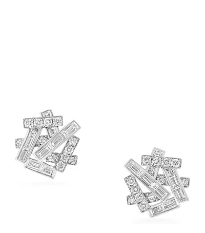 Graff White Gold And Diamond Threads Stud Earrings