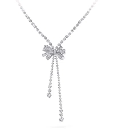 Graff White Gold And Diamond Tilda's Bow Necklace In Metallic