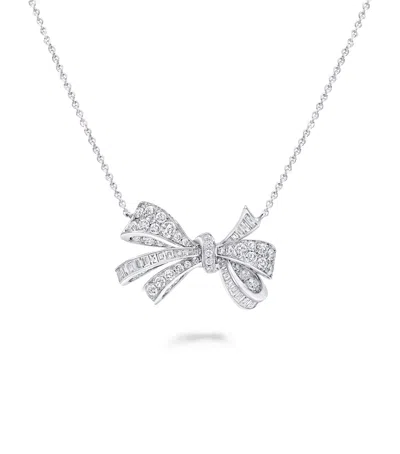 Graff White Gold And Diamond Tilda's Bow Necklace In Metallic