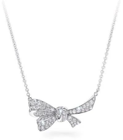 Graff White Gold And Diamond Tilda's Bow Pendant Necklace In Metallic