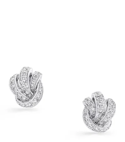 Graff White Gold And Diamond Tilda's Bow Stud Earrings In Brown