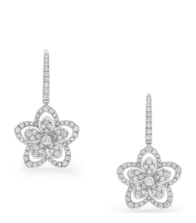 Graff White Gold And Diamond Wild Flower Earrings In Metallic