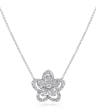 Graff White Gold And Diamond Wild Flower Necklace In Metallic