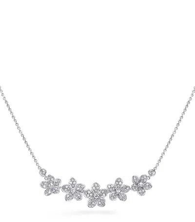 Graff White Gold And Diamond Wild Flower Necklace In Metallic