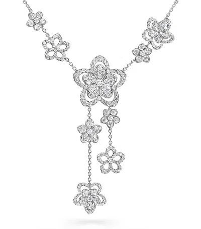 Graff White Gold And Diamond Wild Flower Necklace In Metallic