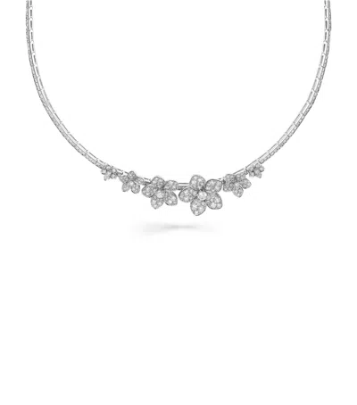 Graff White Gold And Diamond Wild Flower Necklace In Metallic