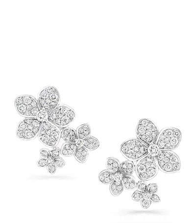 Graff White Gold And Diamond Wild Flower Stud Earrings In Metallic