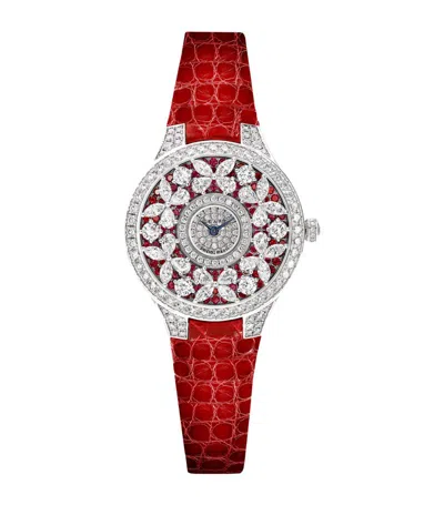Graff White Gold, Diamond And Ruby Classic Butterfly Watch 33mm
