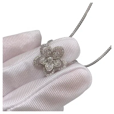 Pre-owned Graff Wild Flower Diamond Pendant Necklace 18k White Gold Openwork Petals