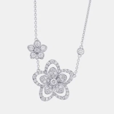Pre-owned Graff Wildflower Double 18k White Gold Diamond Pendant