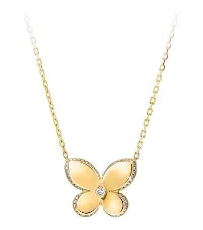 Graff Yellow Gold And Diamond Butterfly Necklace